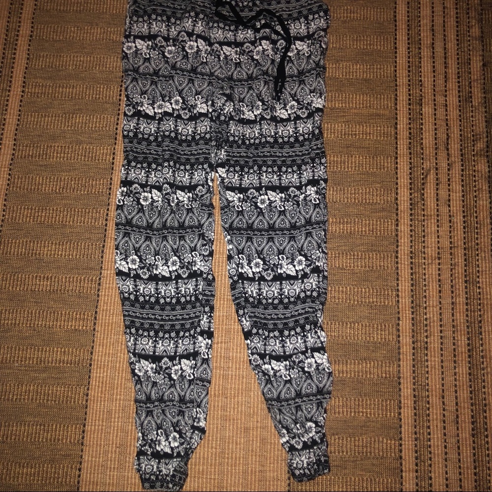 Black & White Floral Pants